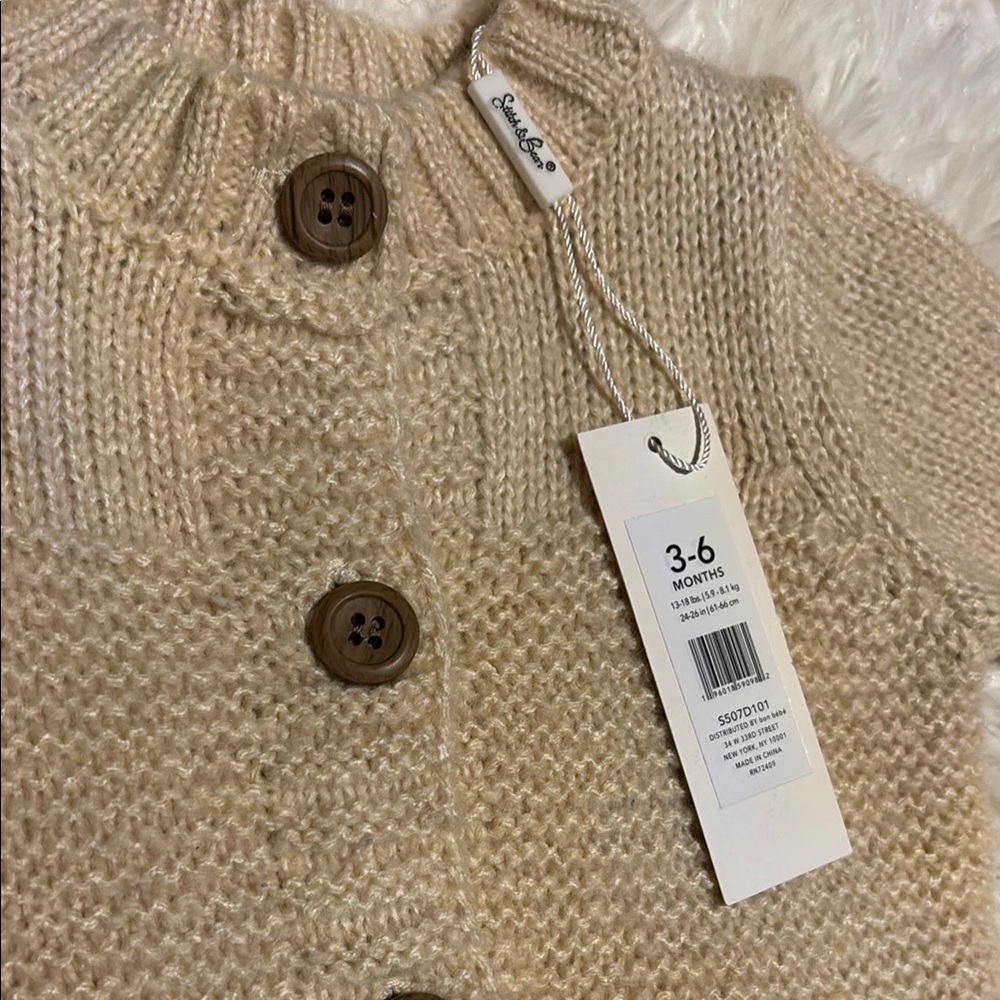 Cozy Knit Kids Cardigan - Cream - Picture 2 of 3